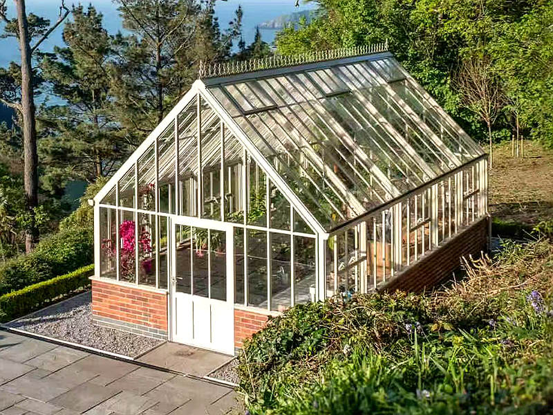 Glass greenhouse, glass greenhouse for garden , steel and glass structure